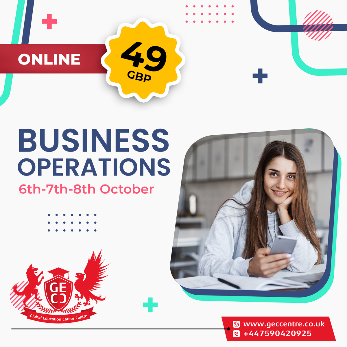 geccentre's tweet photo. Business Operations (Online)

6th - 7th - 8th October

Contact Us:
📞 +44 7590 420925
📩 info@geccentre.co.uk
🔗 https://t.co/pYmJ6iz0T4

#businessoperations #business #businesseducation #onlineeducation #onlinecertification #onlinecertificate #education #geccentre #onlinedegree https://t.co/iw7hF8Q7PN