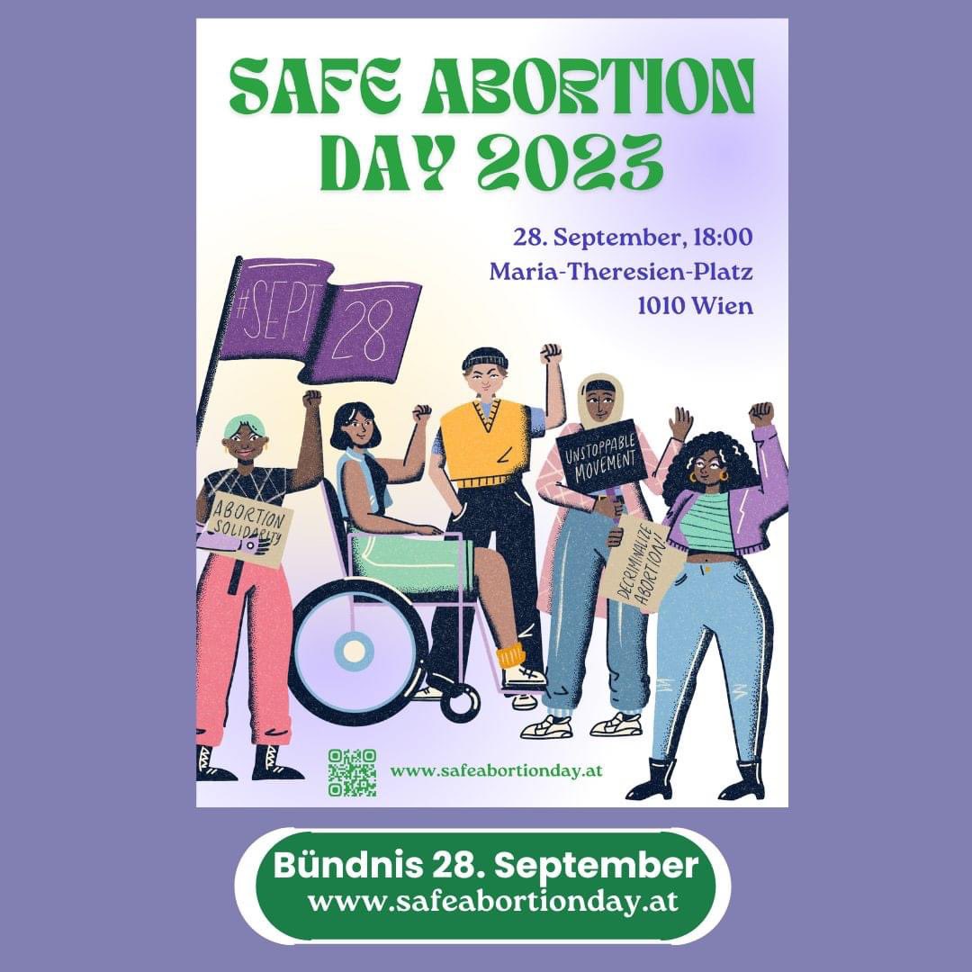 aoef_at's tweet photo. Am 28.9. ist internationaler #Safeabortionday – ab 18 Uhr gibt es eine Kundgebung am Maria-Theresien-Platz in #Wien mit spannenden Redebeiträgen, Infotischen, Kinderprogramm uvm.
Wir sind dabei und freuen uns auf viele Teilnehmer*innen!
#September28 #prochoiceisois
1/2 https://t.co/Jx9dm81Qci