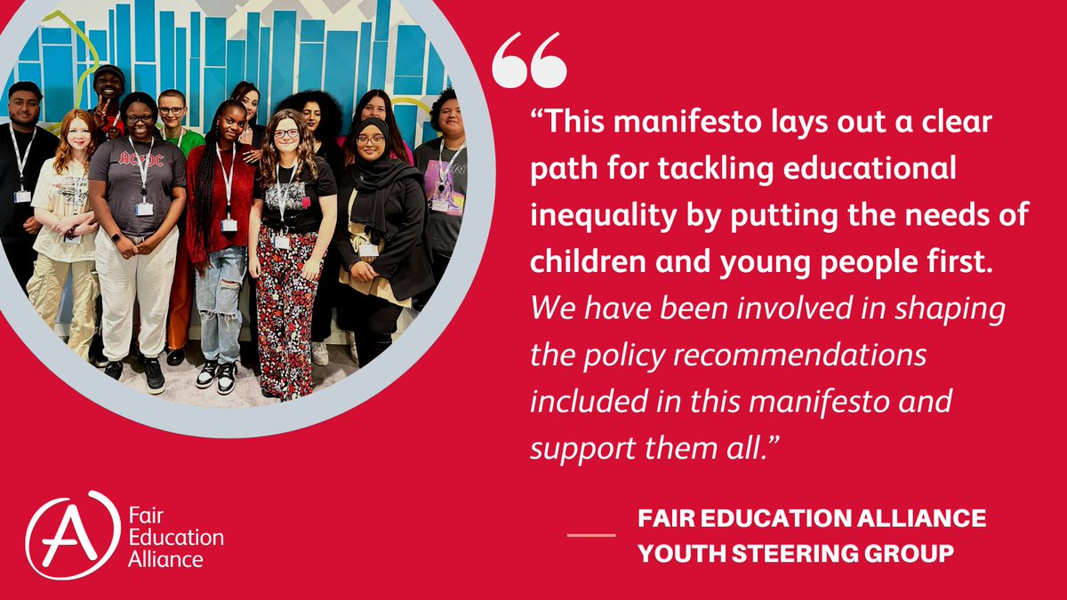 The Fair Education Manifesto has been written with our 250 members and has the full backing of our Youth Steering Group #FairEdManifesto