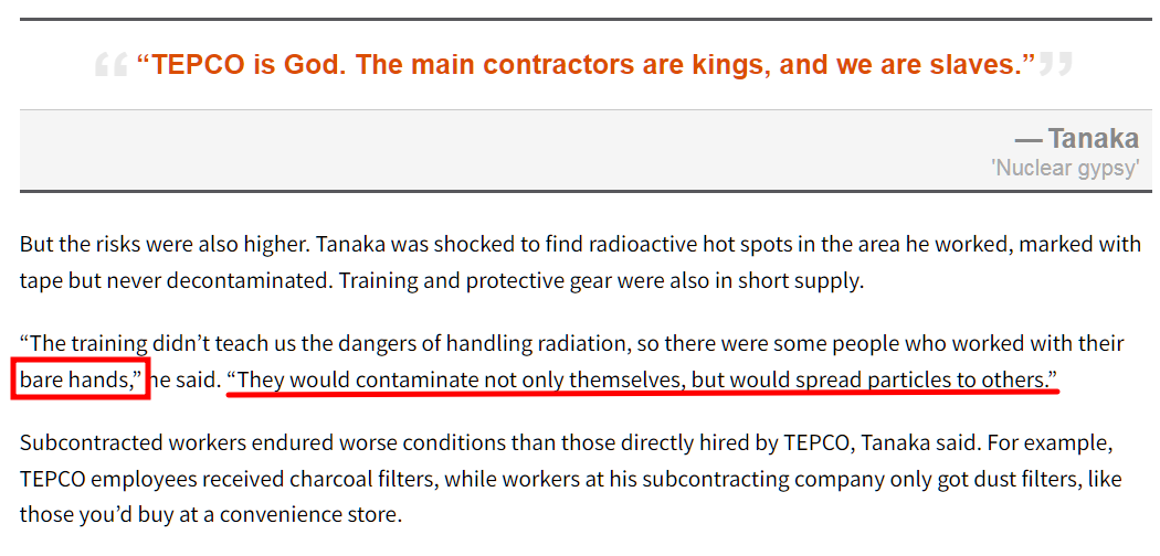 How Japan’s nuclear industry relied on organized crime.  “To quickly gather 4,000, 5,000 decontamination workers in #Fukushima, you need to do it the traditional way,” said Katsura. “Using the Yakuza.” 1/2