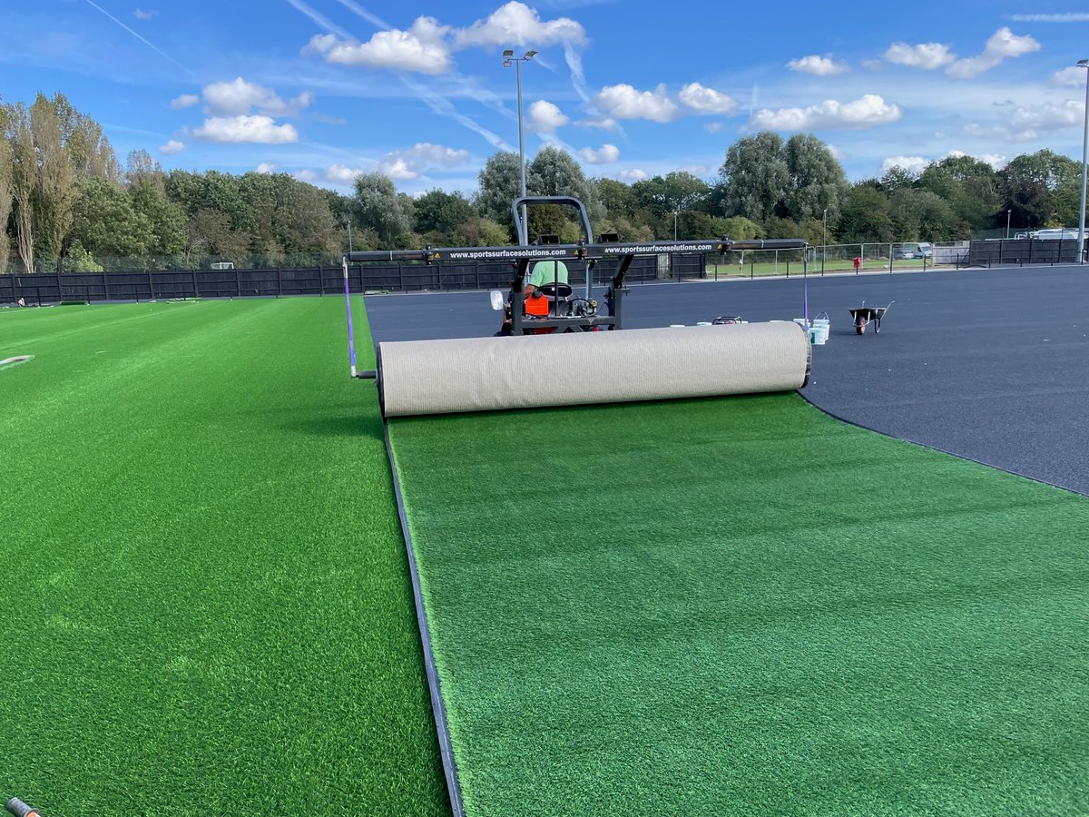 Significant update on our project @uxfc_redarmy now that the engineered base & shockpad have been laid & signed off by @SSL_Consultants We are now installing the @PolytanUK 3G artificial grass system, there will be more information to follow on this pitch which is a UK first! ⚽️