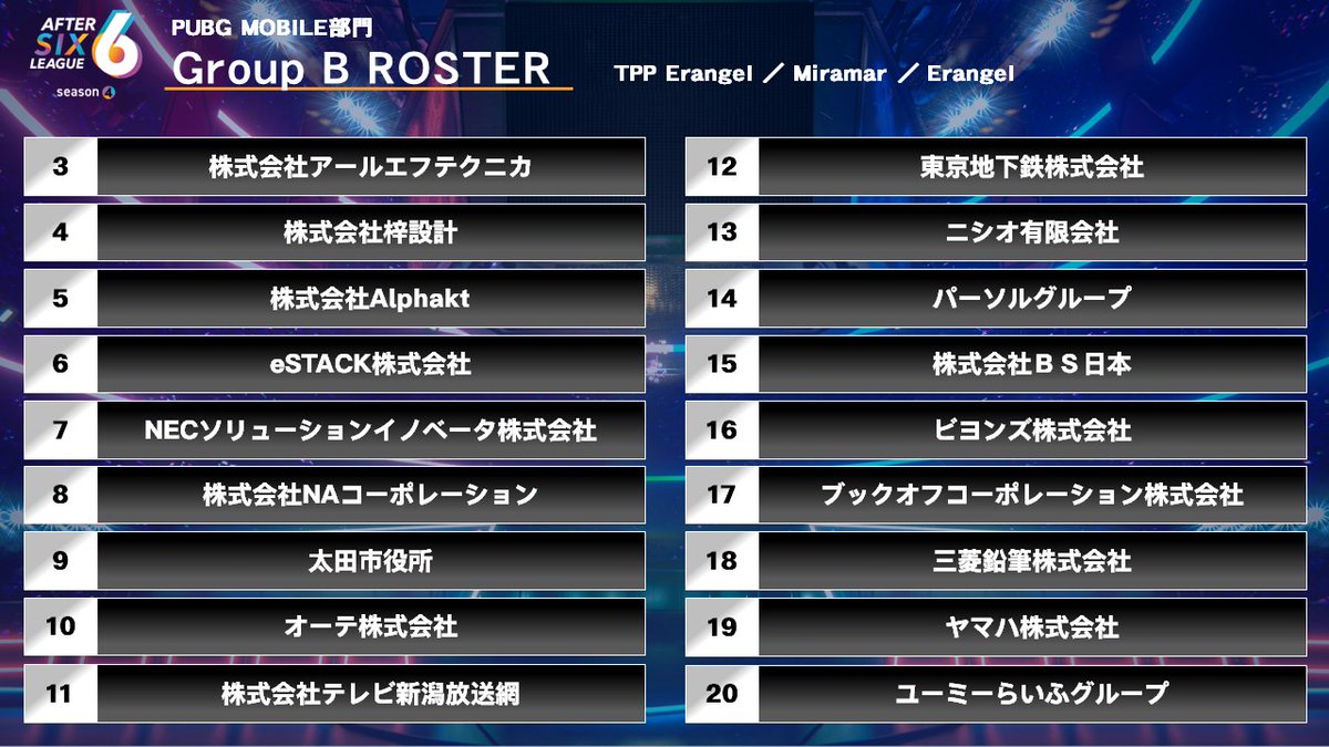 AFTER 6 LEAGUE　（社会人eスポーツリーグ） tweet media