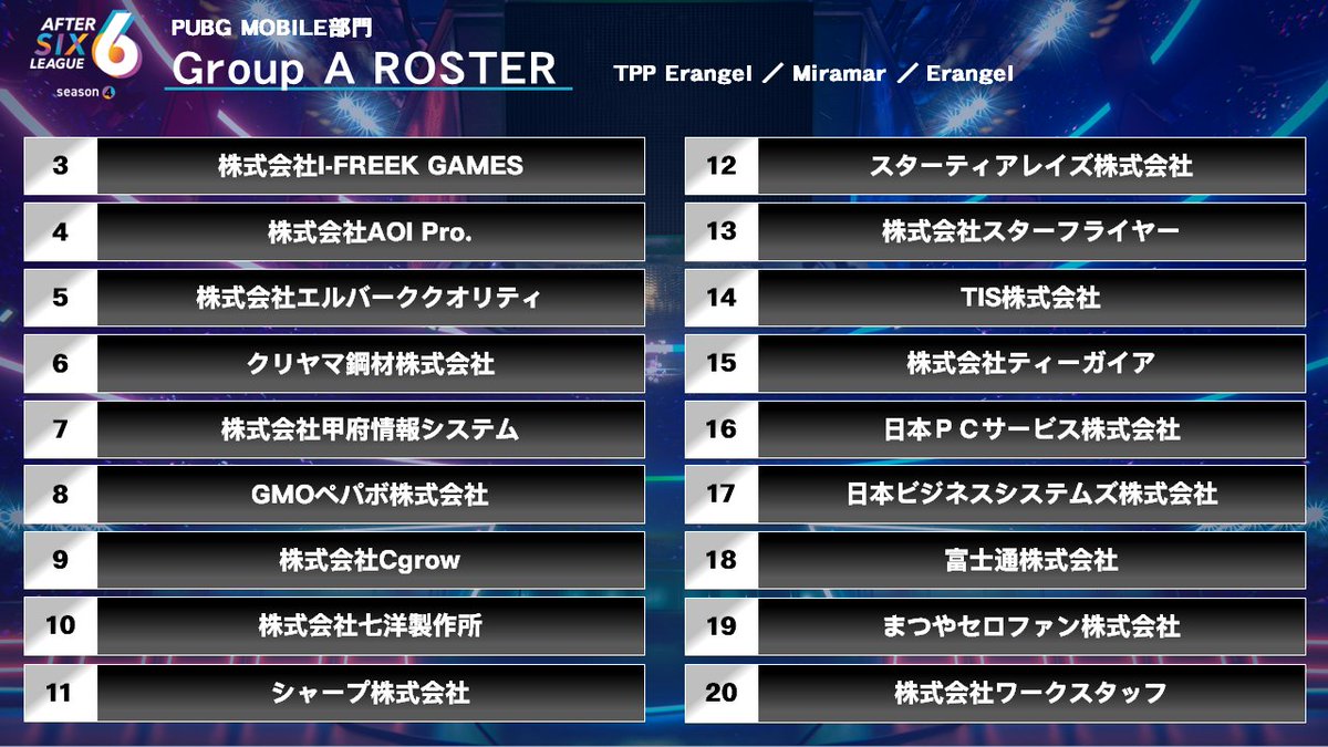 AFTER 6 LEAGUE　（社会人eスポーツリーグ） tweet media