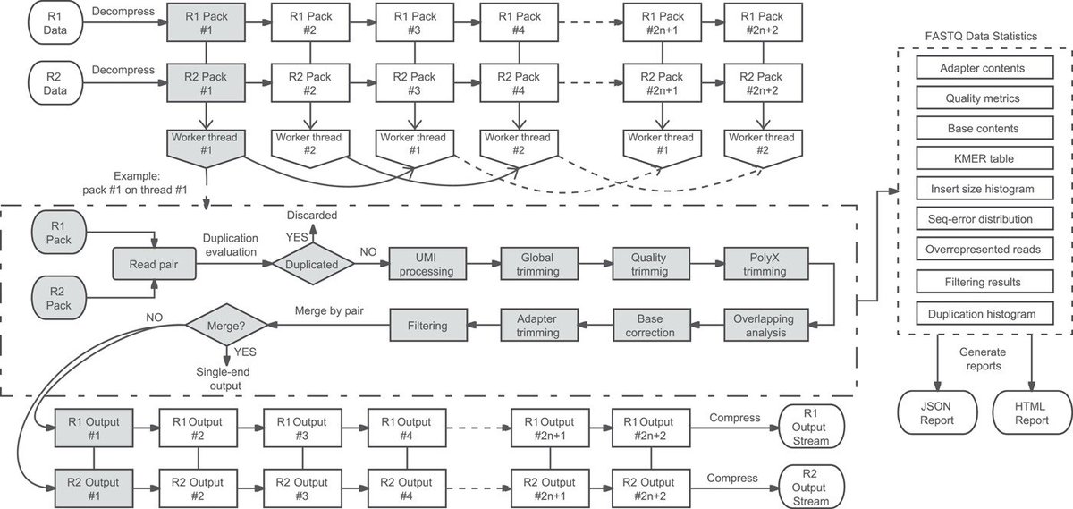 iMetaScience's tweet photo. Ultrafast one-pass FASTQ data preprocessing, quality control, and deduplication using fastp https://t.co/nBfD8xnLVV  
#Bioinformatics #fastq #fastp #qualitycontrol #metagenomics #microbiome 
@wileymicrobio @wileyinresearch https://t.co/OqcgZtzDf5
