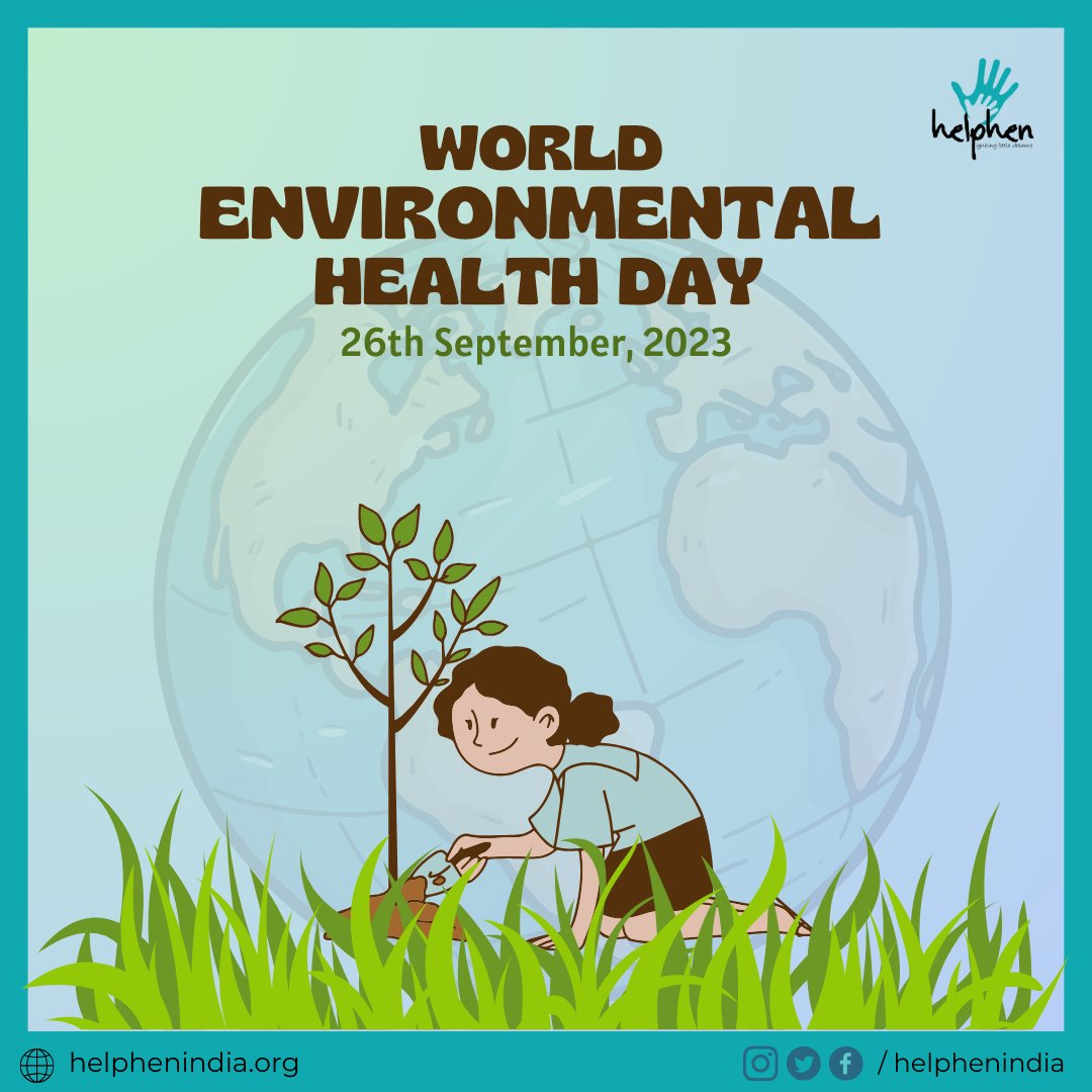 HelphenIndia's tweet photo. #WorldEnvironmentalHealthDay reminds us of the vital link between a healthy #planet and our well-being. Let's make #responsiblechoices, support policies for a cleaner Earth, and be stewards of our environment. Join #HelphenIndia in protecting our planet's future. https://t.co/gIaOhji3zW