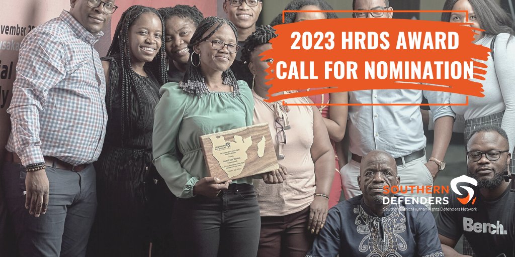 Calling all champions of justice and compassion! 🤝 Nominations for the 2023 SouthernAfrica HRDs Award are now OPEN. 🏆 Let's celebrate those who fearlessly stand up for the rights of others. Know someone making a difference? Nominate here 📲: docs.google.com/forms/d/e/1FAI…