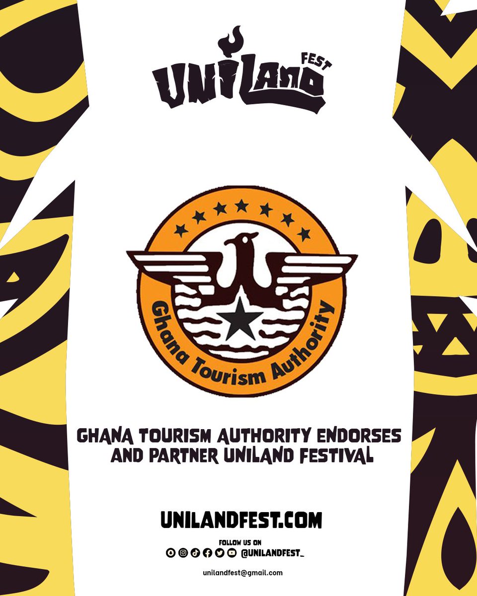 Unilandfest_'s tweet photo. PARTNERSHIP ALERT!
We are thrilled to announce @ghanatourismGTA as partners of Uniland Festival happening at the La Palm Royal Beach Hotel on 29th December,2023.
Follow us @unilandfest_
#uniland #thisisuni #unination #bustouniland https://t.co/jj2vCS7X3c