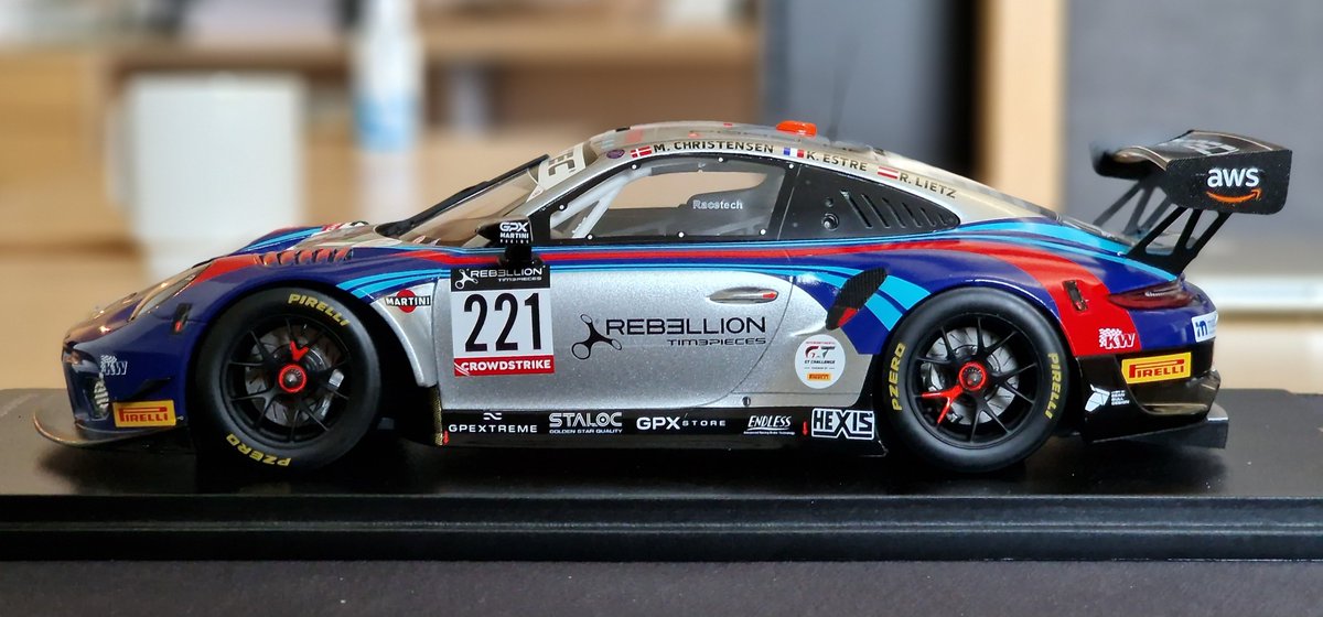 Fresh from Boutique Auto Moto in 🇨🇵
Porsche 911 991.2 GT3 R #221 @gpx_gpxracing in scale 1:18 by <a href="/sparkmodeljapan/">Spark Model Japan</a>
Used in <a href="/GTWorldChEu/">GT World Challenge Europe Powered by AWS</a> 24H of Spa 2022. Incrediable piece of art 🤩

Drivers
🇩🇰 <a href="/ChristensenMK/">Michael Christensen</a> 
🇨🇵 <a href="/kevinestre/">kevin estre</a> 
🇦🇹 <a href="/RichardLietz/">Richard Lietz</a> 

<a href="/PorscheRaces/">Porsche Motorsport</a> <a href="/Customer_Racing/">Porsche.CustomerRacing</a>