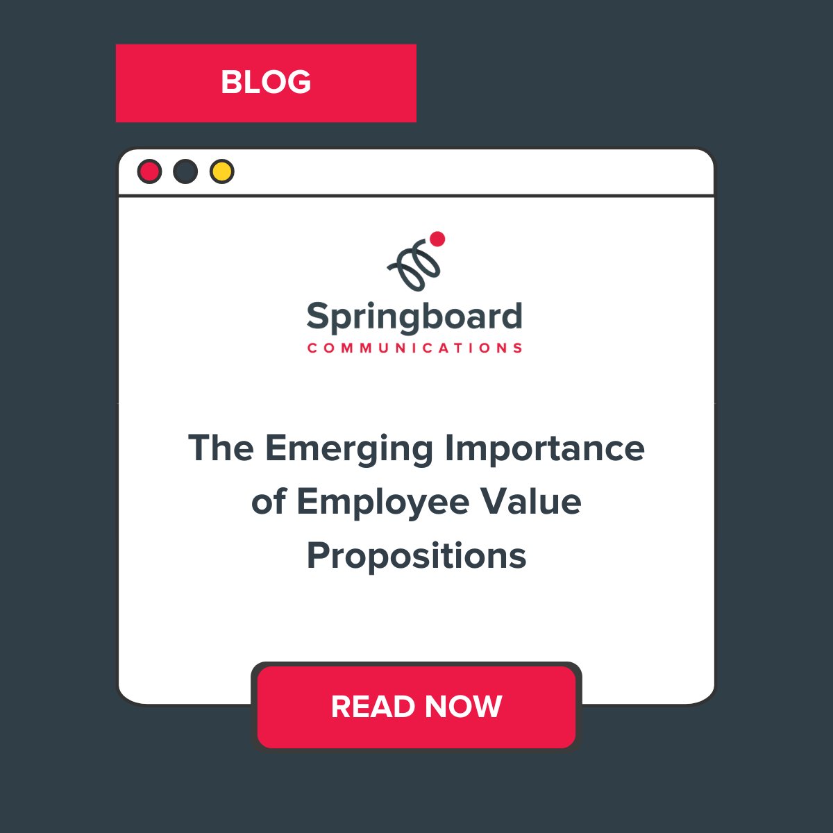 SpringboardCom's tweet image. In our blog, we discuss the term ‘Employee Value Proposition’ and how communications is crucial when retaining employees. 👩‍💼👨‍💼 

Read more: springboardcommunications.ie/importance-of-…

#strategiccommunications #springboardcommunications #internalcommunicatons #employeeretention