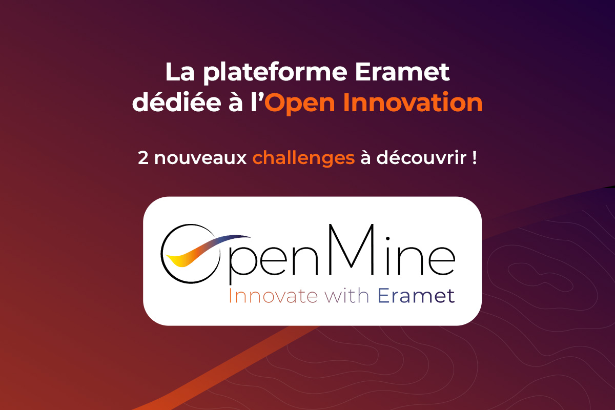 GroupeEramet's tweet image. Depuis 2019, #Eramet a adopté une démarche d'Open Innovation et lance aujourd'hui sa plateforme #OpenMine dédiée à l'#innovation.  Découvrez nos 2 nouveaux challenges et innovons ensemble !​🤝​​​ bit.ly/OpenMine-Eramet
