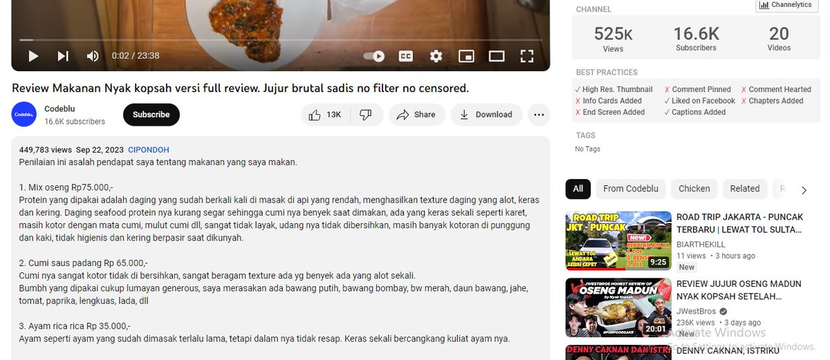 ugieeeeee's tweet image. Penasaran yah tagnya ? hayooo ? ko bisa viral ?
#codeblu 
Ini dia tagnya : (Tidak ada) 😂
Pertanyaannya : 
Mungkinkah ini formula video viral veliau ? 
Apakah konsisten videonya tanpa tag seperti ini dari awal? 
 Kita bedah video awal beliau kalo utas ini naik/rame yah 😂