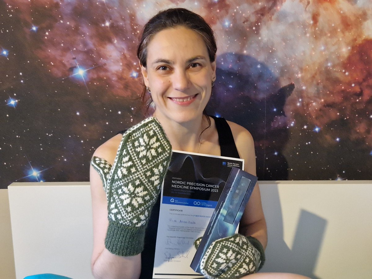 CanCell_UiO's tweet photo. @DoctoraAyuda attended the Nordic Precision Cancer Medicine conference last week where she won the 2nd poster prize for her poster describing systematic identification of clinically relevant drug combinations for melanoma https://t.co/AiZmK9PVaB