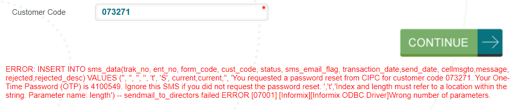 vuyo85's tweet photo. @theCIPC it gives me a message that I am already registered but when I use that particular code to reset, I get the attached https://t.co/iUfZ5w4QWd