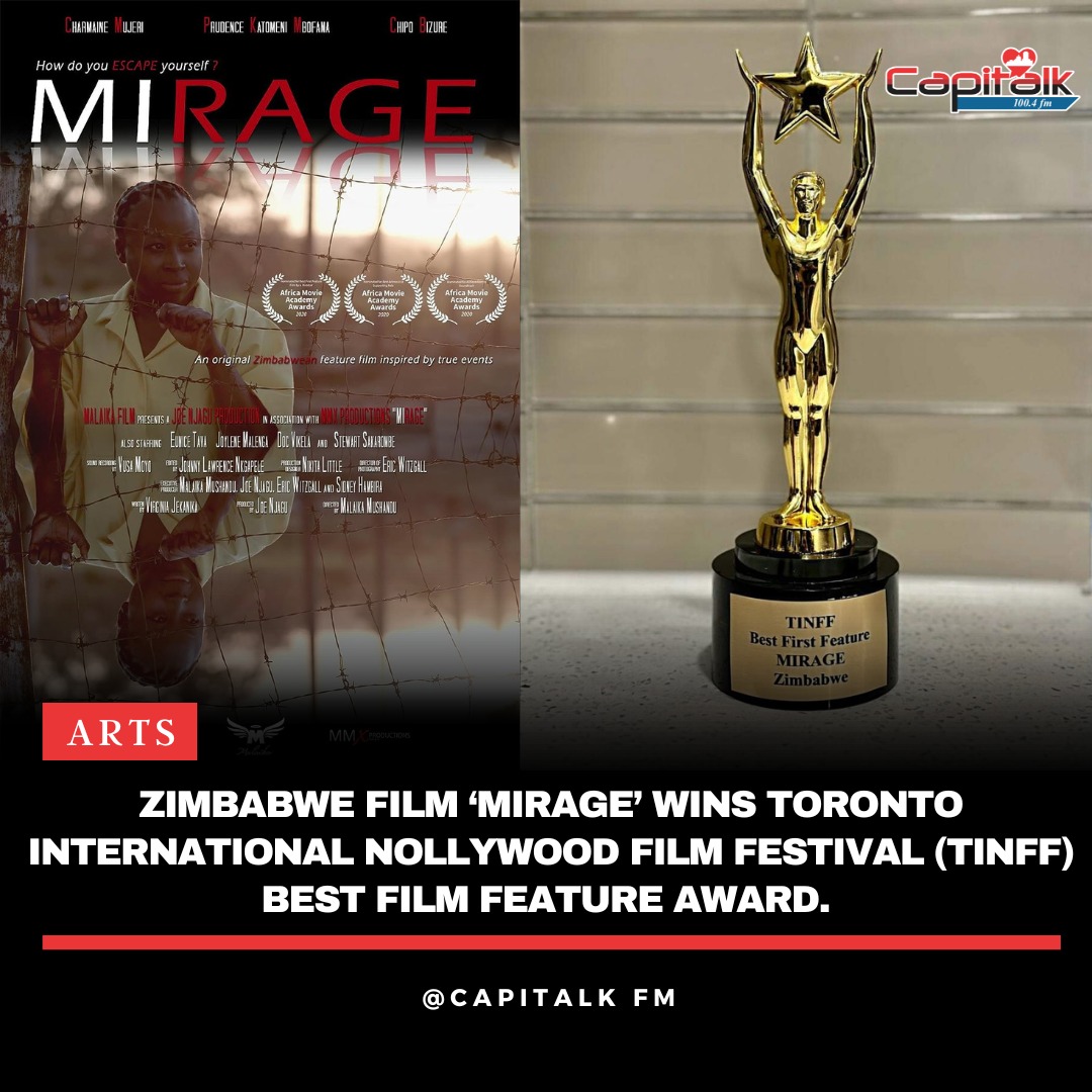 #ArtsZimbabwean film 'Mirage' wins Best Film Feature after being nominated in three categories which include Best First Feature, Best Picture Film and Best Female Film Maker. The film was Directed by former Miss Zimbabwe <a href="/MalaikaMushandu/">Malaika Mushandu</a> 

 <a href="/joenjagu/">Joe Njagu</a>   <a href="/MalaikaMushandu/">Malaika Mushandu</a>