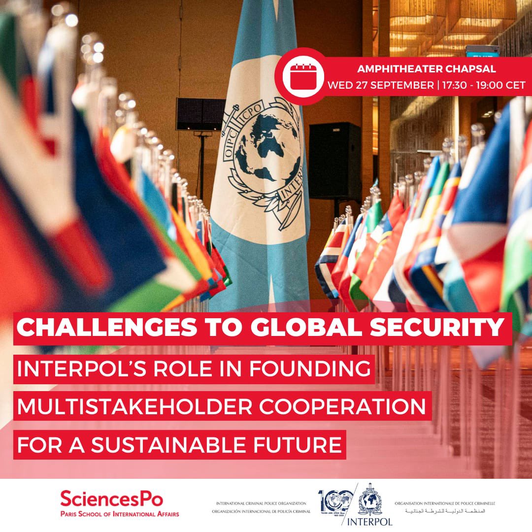 AranchaGlezLaya's tweet photo. Tomorrow join us for a debate abt global security and the need for smarter multistakeholder cooperation w @PSIASciencesPo &amp; @INTERPOL_HQ 

#ScPoInterpol https://t.co/fifNXFiYe4