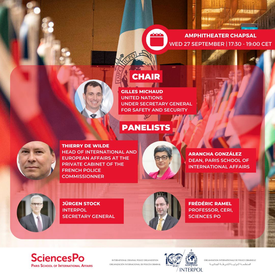 AranchaGlezLaya's tweet photo. Tomorrow join us for a debate abt global security and the need for smarter multistakeholder cooperation w @PSIASciencesPo &amp; @INTERPOL_HQ 

#ScPoInterpol https://t.co/fifNXFiYe4