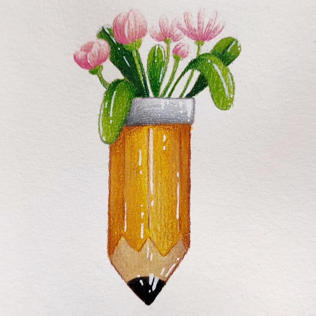 essebi_illus's tweet photo. When I'm full with deadlines and deliveries, it makes me want to create something different, to use unusual media, to challenge myself.
So I'm here today with this #sketchbook page (incomplete btw).
But I wanted so bad to try #watercolours and #pastels together 💛 https://t.co/btU4jT3S0u