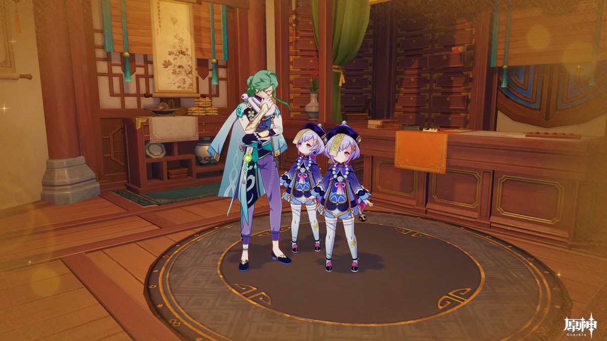 #好きな画像貼って4人指名していくリレー
しろさんから！ ᐕ)ﾉ
指名しないので拾いたい方はどうぞ〜

ポポロ・ヘブバン・原神の再掲絵🤗
4枚目は七ちゃんが2人になって困ってる白先生( ᐙ )