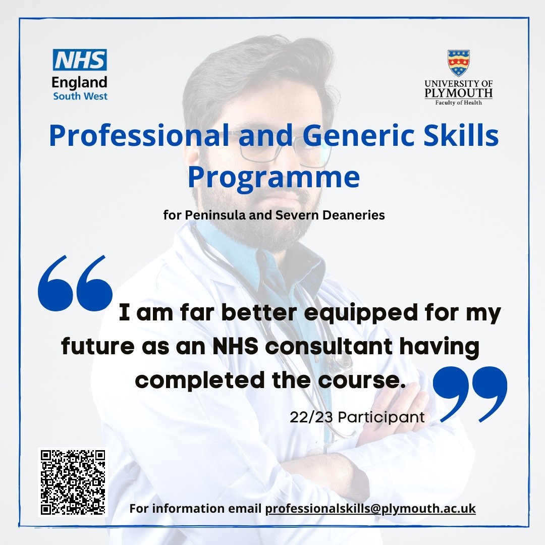 Applications are invited for the Professional and Generic Skills programme. #GMCgenericcapabilities #leadership #DoctorsInTraining #leadership #communication @peninsuladeanery @SevernDeanery