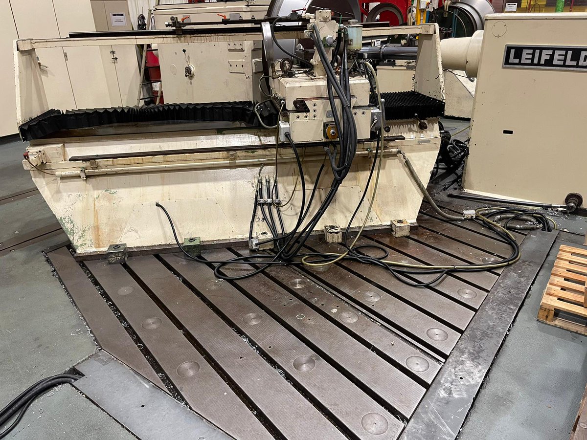 mach4metal's tweet image. Spinning machine LEIFELD - PLB 1800 
workpiece  over bed 2400
workpiece  in the gap :4600Ø
Centre height over bed 1200mm
Distance between centers 2000mm
Length of the gap 800mm
Maximum sheet thickness 12mm
X-Axis 2100mm
Y-Axis 500mm
Speed 300Rpm
Power 53kW
 #mach4metal #leifeld