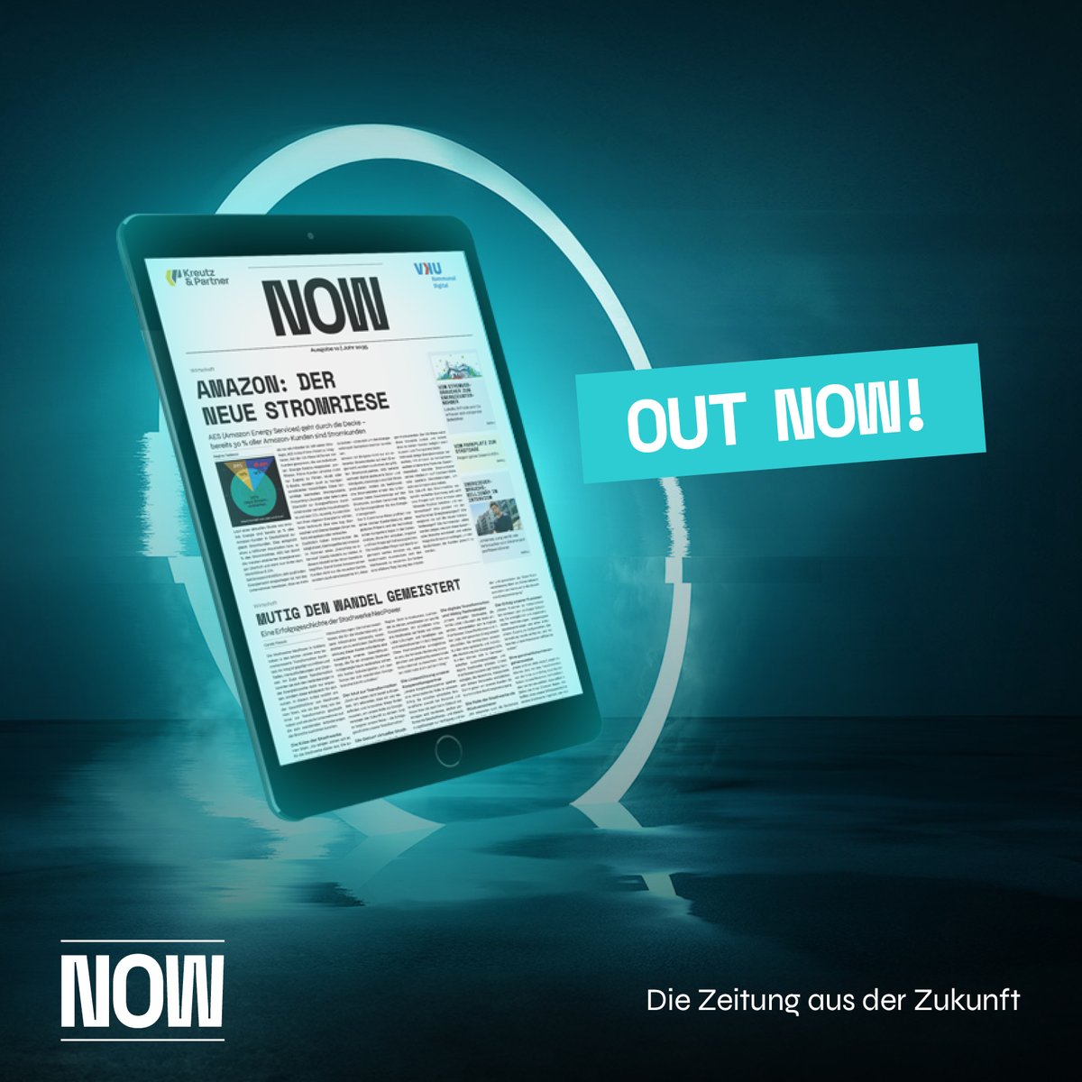 Heute erscheint zum VKU Stadtwerkekongress die Zeitung aus der Zukunft ›NOW‹. Darin werfen wir einen Blick auf die möglichen Entwicklungen der Energiewirtschaft des Jahres 2035.

 ›NOW‹ gibt es ab sofort kostenfrei zum Download unter kreutz-partner.de/zukunft.

#zukunft