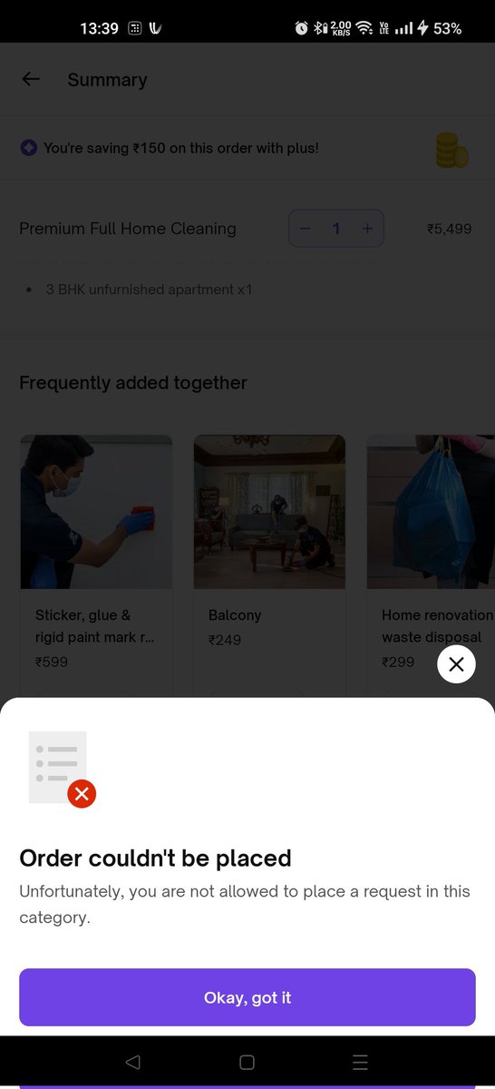 vskumar7891's tweet photo. @urbancompany_UC  am unable to book any service through the app. Need help !!! https://t.co/y9strE3fWH