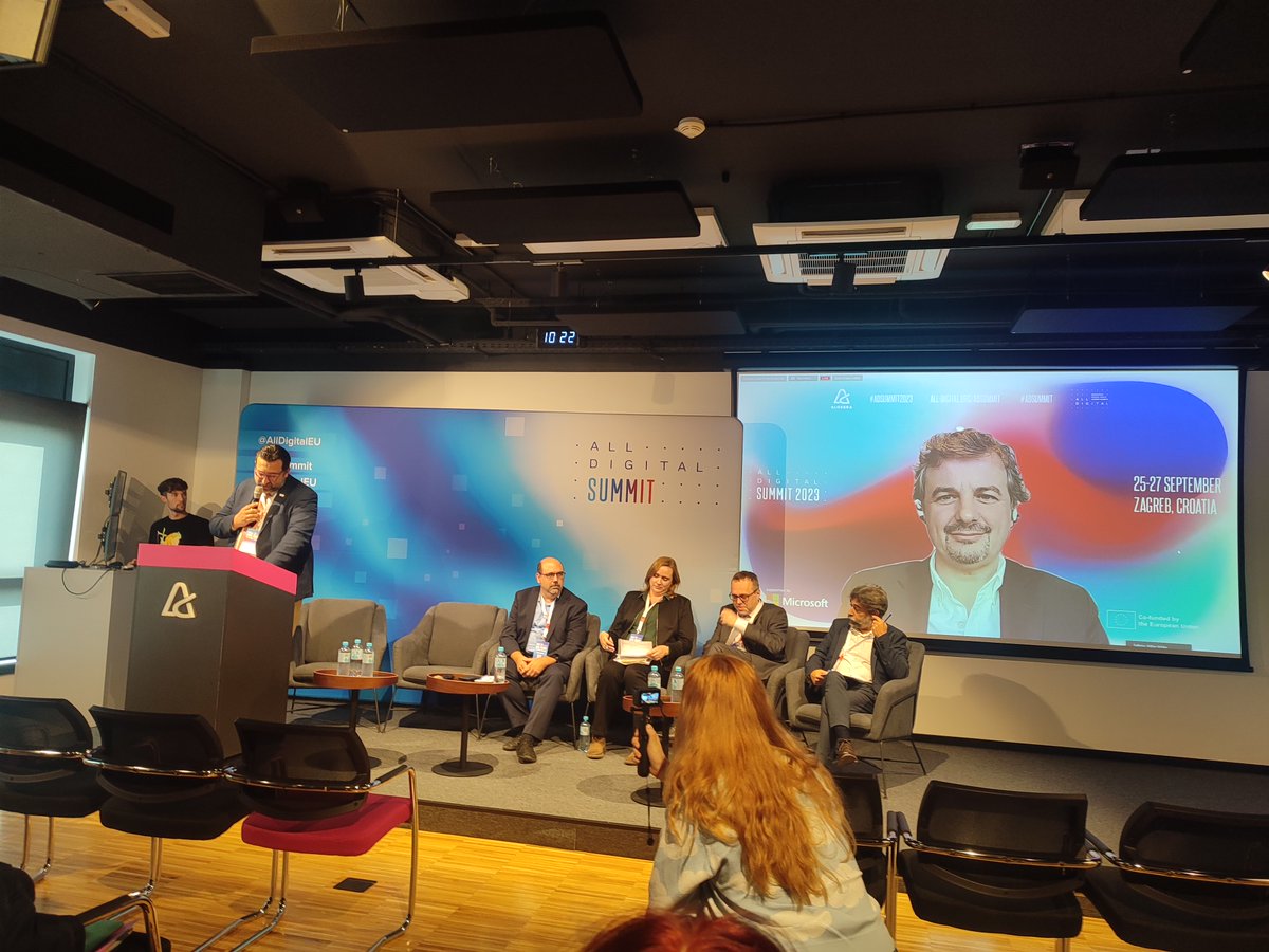 AllDigitalEU's tweet photo. Now our renowned panel including the ALL DIGITAL Advisory Board members focuses on digital inclusion, innovation, the actions and tools needed to let Europeans have access to the skills and training they need to thrive in their jobs and lives! #ADSummit2023 #AllDigitalSummit https://t.co/2UsqY5HDyA