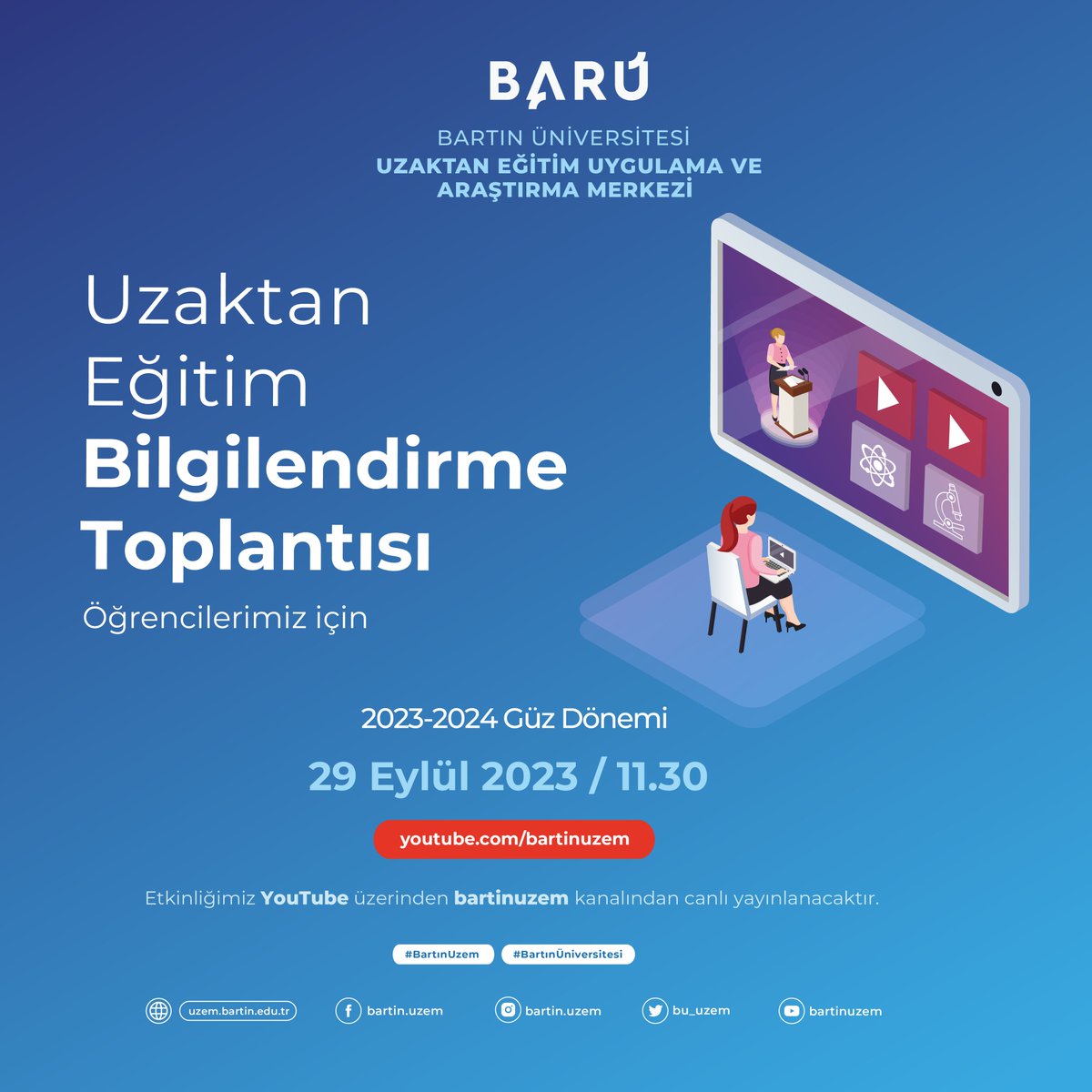 Tüm öğrencilerimizi bekliyoruz. #bartınuzem #uzem #bartınüniversitesi #uzaktaneğitim İlgili duyuru: uzem.bartin.edu.tr/duyurular/ogre… @baruedutr @BARU_YDYO