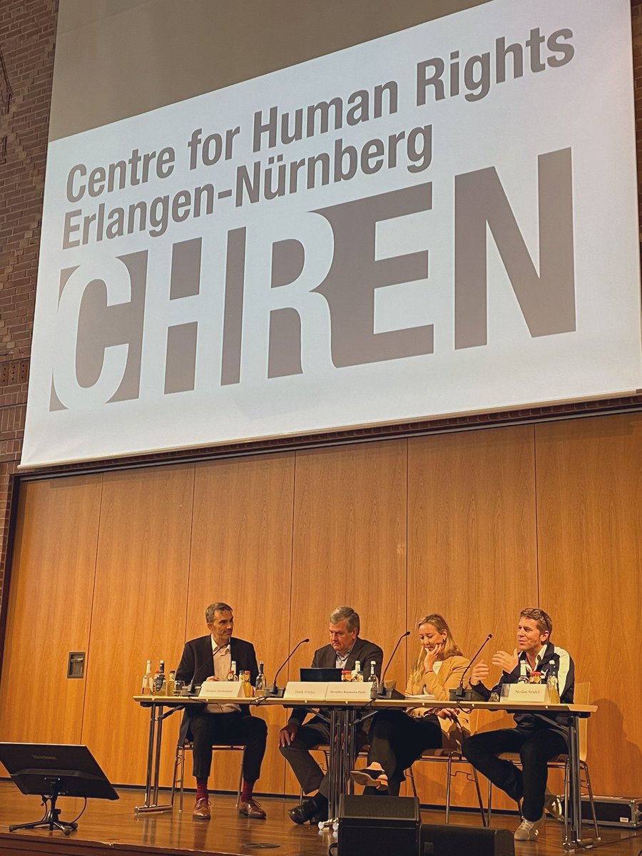 FAUCSM's tweet photo. Discussion on ‘Rethinking Corporate Purpose’ was held as part of the Intl. Conference on #BizHumanRights. It was moderated by Markus Beckmann &amp; included Stefan Seidel (PUMA), Dorothee Baumann-Pauly (Geneva Center for Business &amp; Human Rights), Mark Wielga (NomoGaia) #CHREN #FAU https://t.co/nAOOWtu2O6