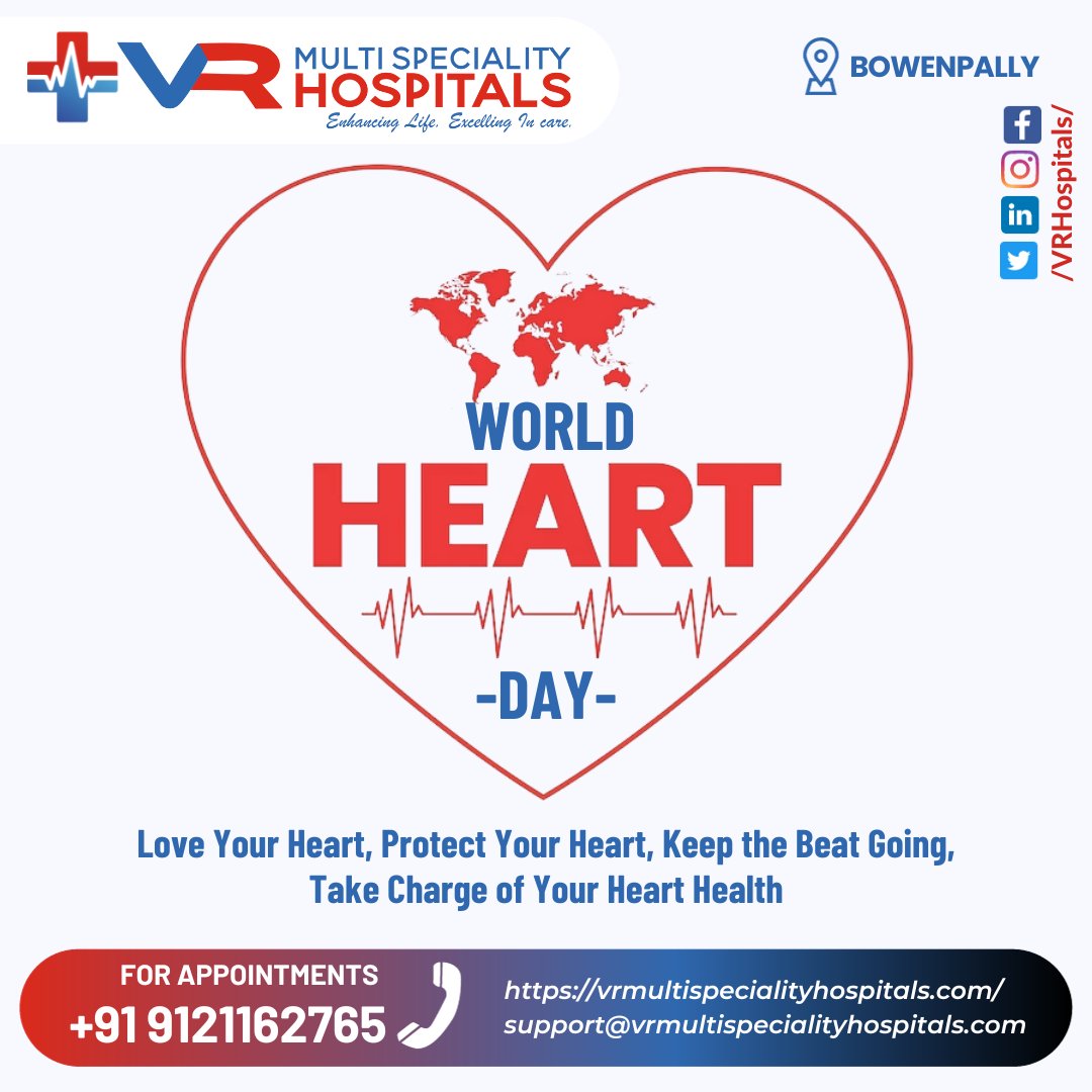 #WorldHeartDay #HeartHealth #HealthyHeart #Cardiology #HeartCare #VRMultiSpecialityHospitals #Healthcare #StayHealthy #HeartAwareness #KeepTheBeatGoing #HeartHealthMatters #TakeCareOfYourHeart #ExceptionalCare #HeartDay2023 #LoveYourHeart #StayFit #StayActive #CardiacHealth
