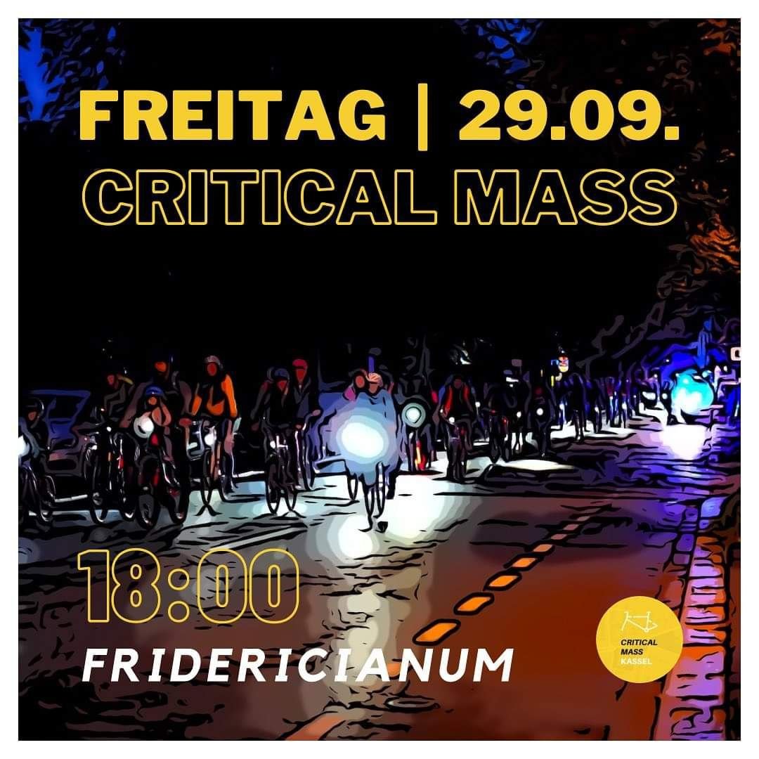 KasselCM's tweet photo. Nicht vergessen: Am Freitag um 18 Uhr ist wieder #CriticalMass in #Kassel. https://t.co/QTBMxoYzNo