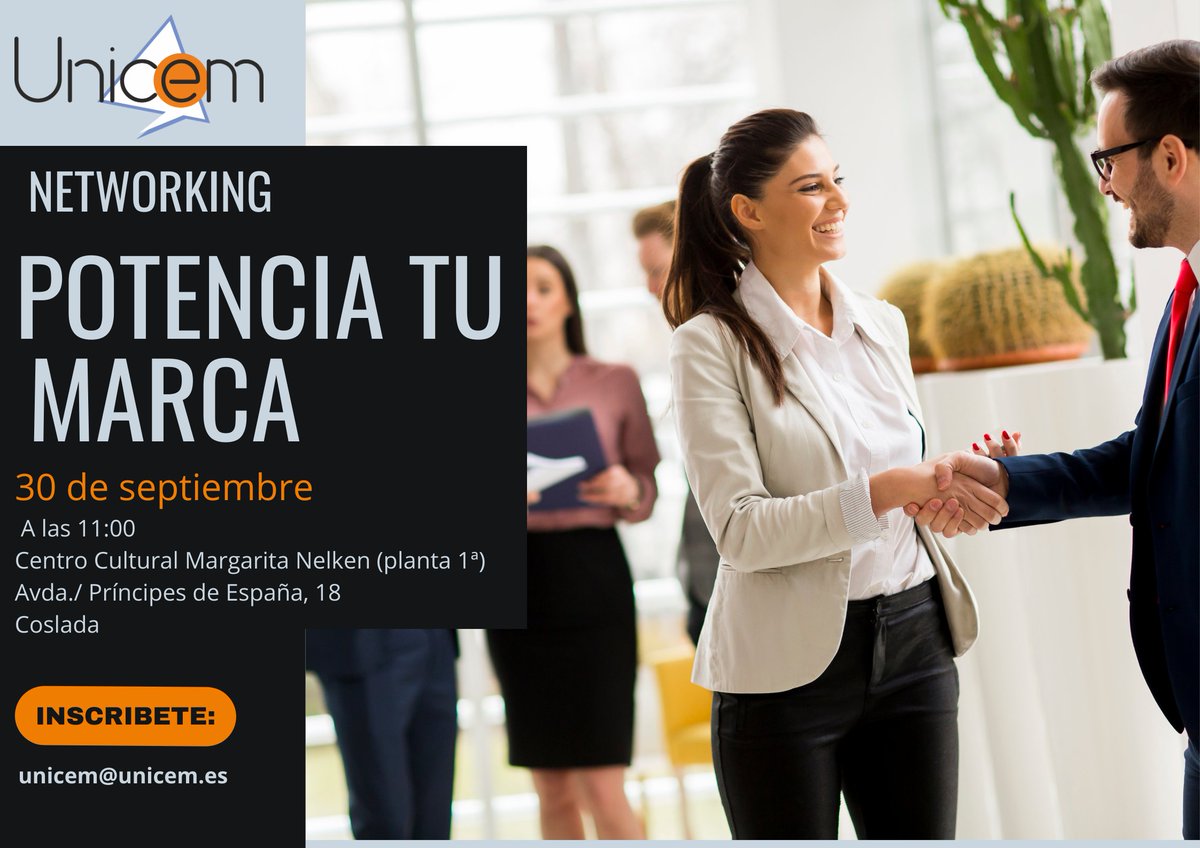 UNICEM1's tweet photo. ¡Apúntate a nuestro Networking!
Este sábado 30 de septiembre. No pierdas esta oportunidad única de crecimiento personal y profesional. https://t.co/hnPFbCpkJT