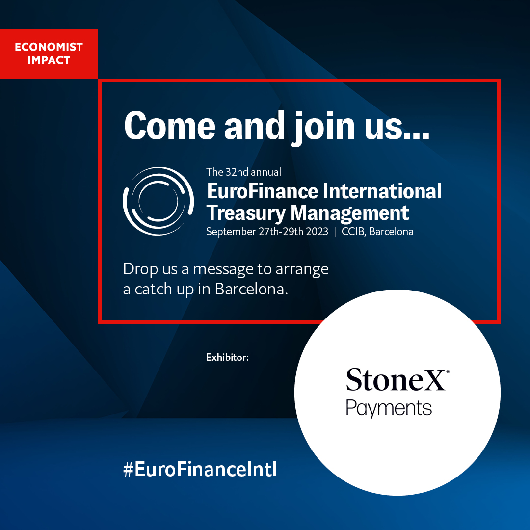 StoneX Payments is proud to exhibit at this year's EuroFinance conference! Meet the team in Barcelona at booth #S43 to learn more about our global, tailor-made services.