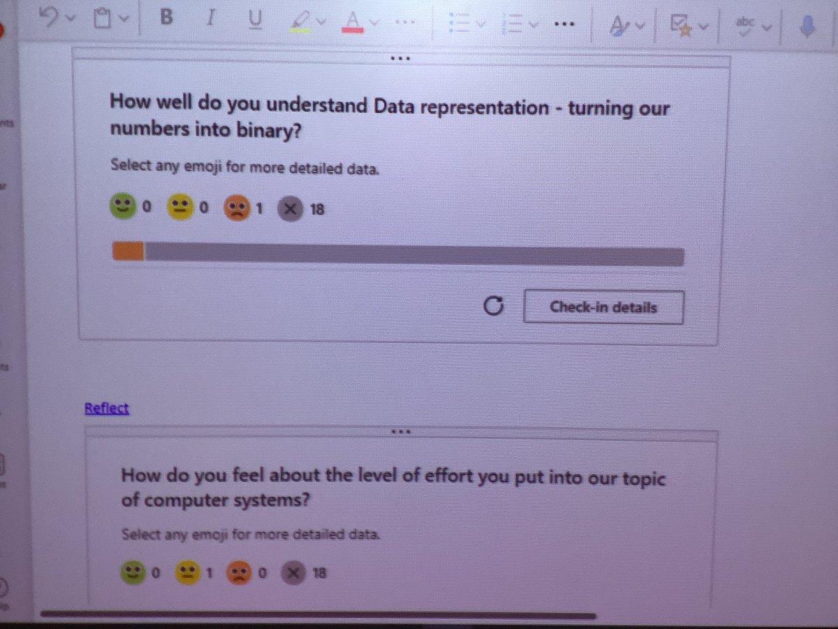 Using #MicrosoftReflect with pupils to help them review their progress and performance in our latest topic of work.

#MicrosoftEDU #teamMIEEScotland #MIEExpert #Reflect