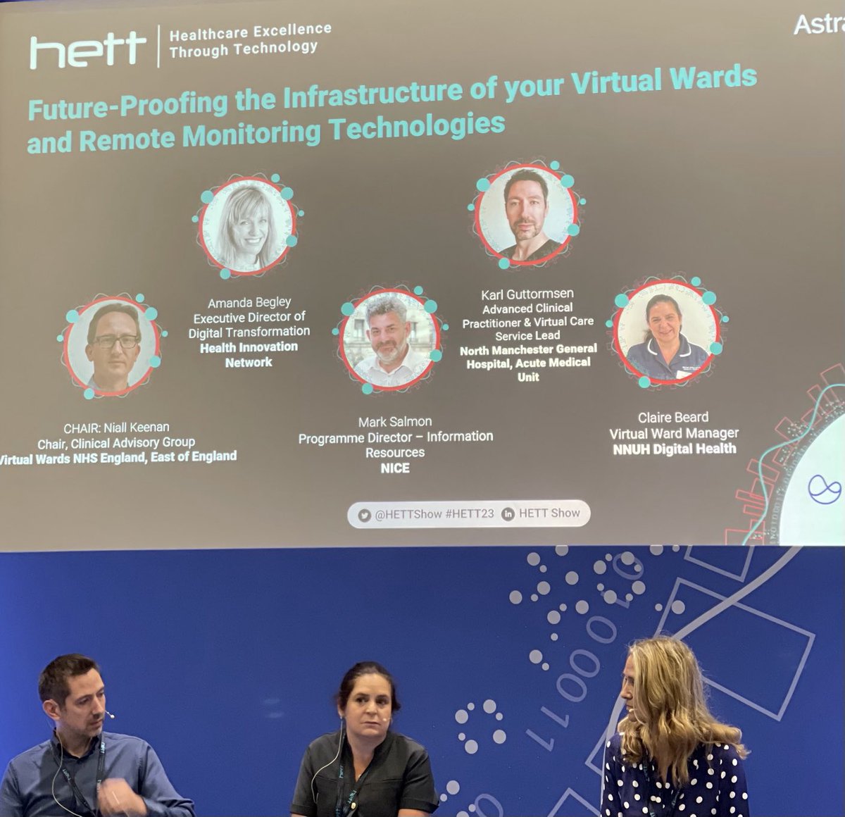 Great to see ⁦@NNUH⁩ virtual ward team in action. ⁦⁦Claire Beard presenting at #HETT and ⁦@EmilyClairWells⁩ at the NNUH showcasing the virtual ward for our local hospital leadership. Virtual care is the future, we need to break through to business as usual. ⁦