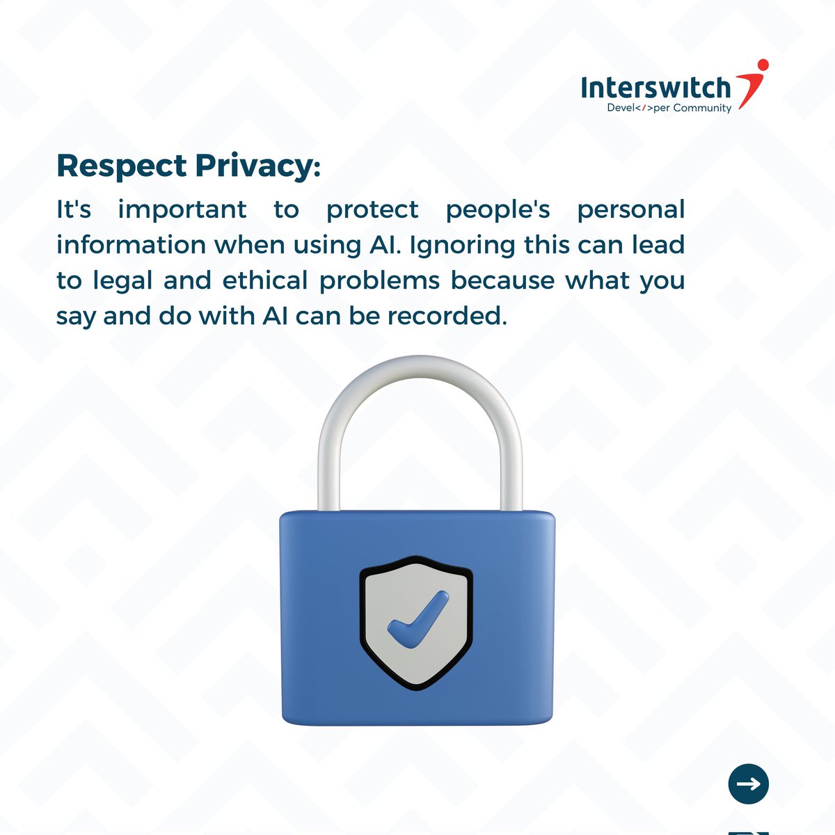InterswitchDev's tweet image. It's not just about using AI; it's about using it responsibly.Which one of these resonates with you the most? Share in the comment section 😊
#interswitch
#interswitchdeveloper
#interswitchdevelopercommunity