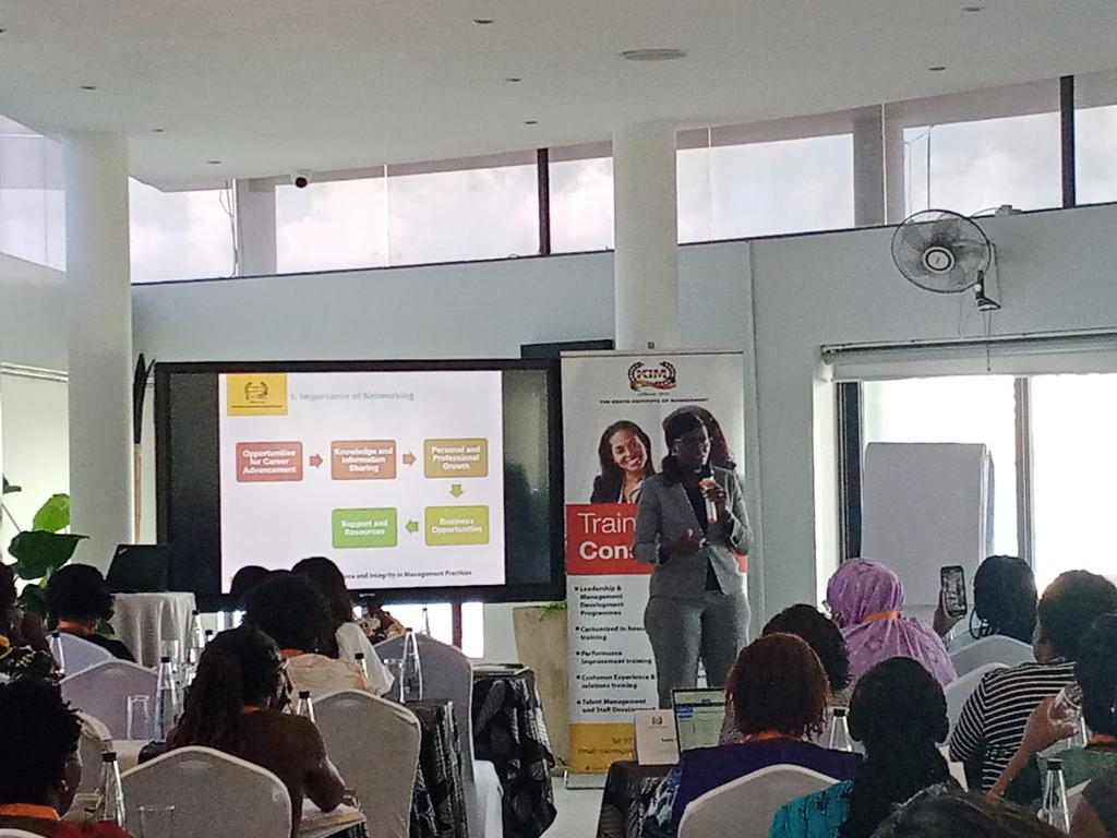 KIMKenya's tweet photo. Day 2 on Skill Matters: Unlocking Opportunities Through Effective Networking. Presentation by Ms Lucy Cherono, Group HR @CPFKenya 
#WILC2023 https://t.co/6AbJCdpFIv