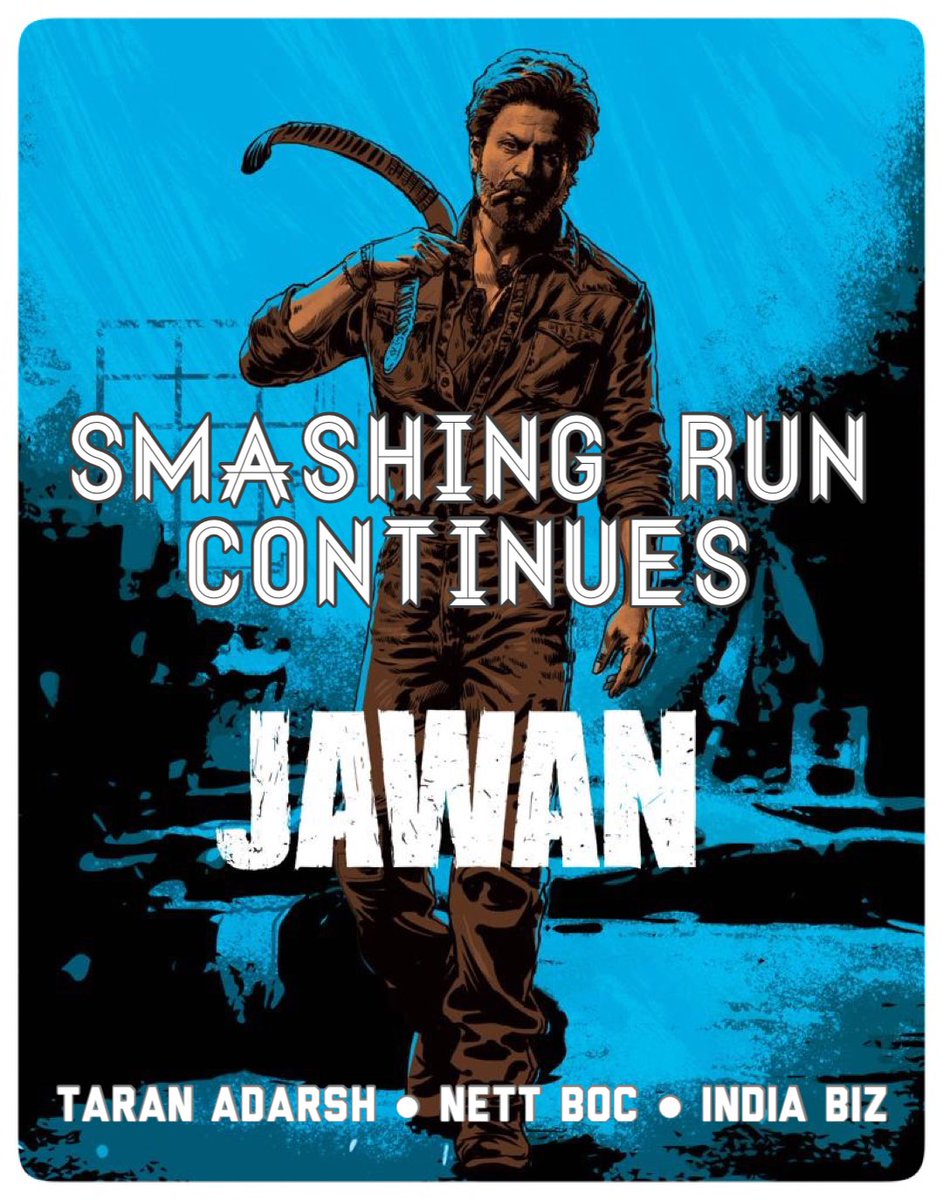 #Jawan is all set to surpass #Gadar2 and #Pathaan in the coming days… [Week 3] Fri 7.10 cr, Sat 11.50 cr, Sun 13.90 cr, Mon 4.90 cr. Total: ₹ 510.84 cr. #Hindi. #India biz. #Boxoffice #Jawan [#Tamil + #Telugu; Week 3] Fri 51 lacs, Sat 75 lacs, Sun 1.05 cr, Mon 55 lacs. Total: