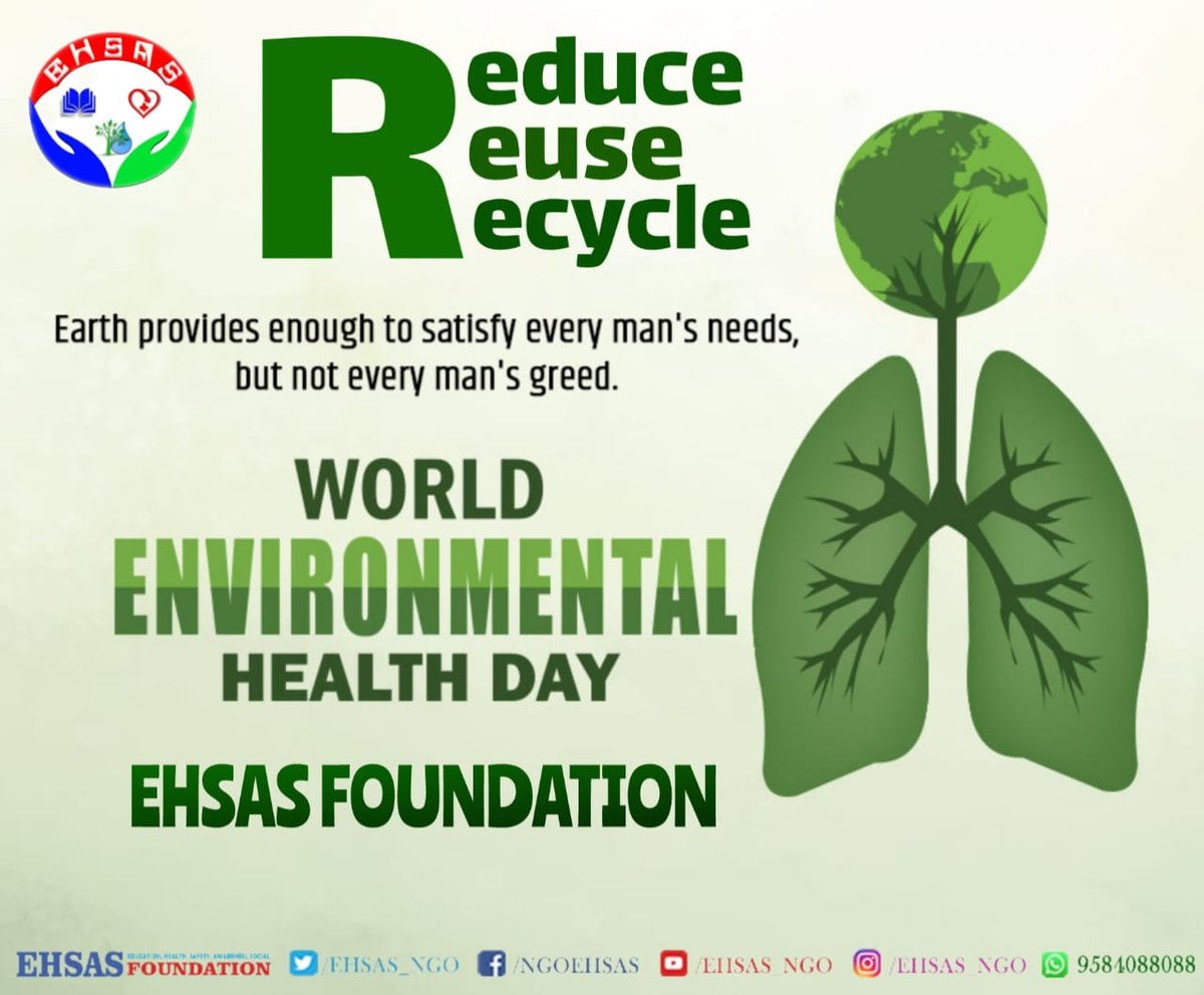 This World Environmental Health Day, let’s pledge to make more Eco-friendly choices that will make our planet greener and improve the health of our Environment.let us practice solid waste management, proper sanitation, and good Eco practices to protect environmental health.