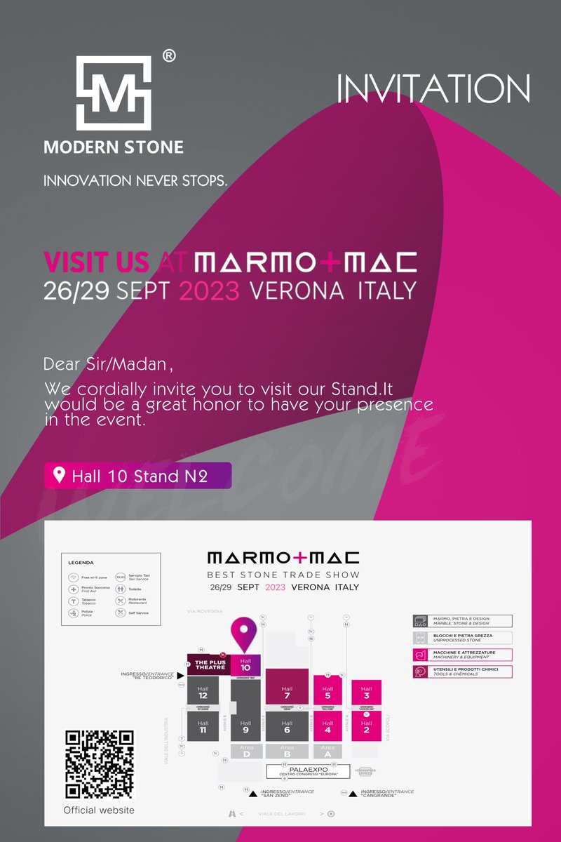 Modernstone2's tweet photo. Modern Stone quartz factory will be at marmomac 2023 in Verona, Italy🇮🇹 .
We are looking forward to seeing you at our booth.
Time:26th-29th, Sep, 2023
Booth:Hall 10 stand N2

email: info@mymodernstone.com website:https://t.co/PYsnV2UeoD
#quartzstone  #quartzcountertop #quartz https://t.co/1Hkjv64v81