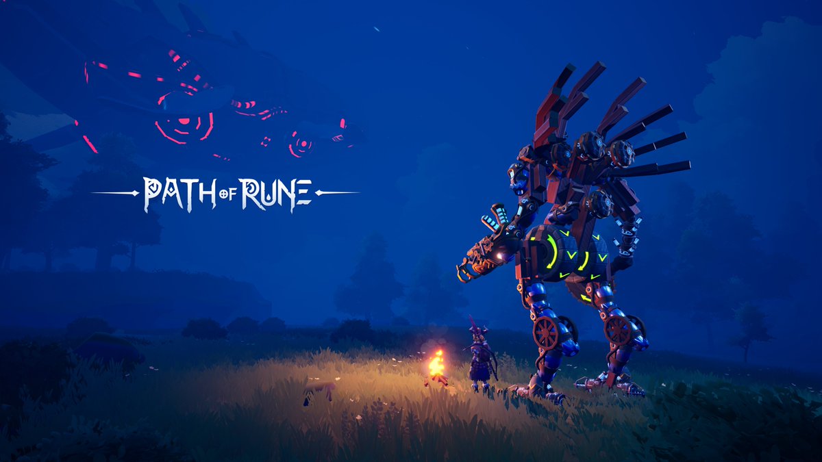PathofRune's tweet photo. After days and nights of hard work, you've finally created your own #Mecha. The excitement is overwhelming. But in the darkness, something ominous stirs... What could it be? 😱🔥 

Stay alert and ready for war!⚔️

#openworld #Creative #survival https://t.co/0PzhiTZvOK