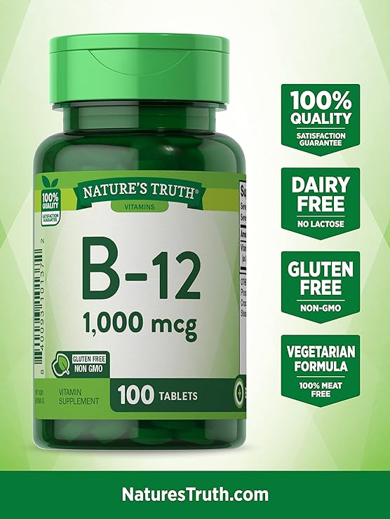 Nature's Truth B12 Vitamin Tablets | 1000 mcg | 100 Count | Non-GMO &amp; Gluten Free
ORDER NOW 
amzn.to/3EUrqBs