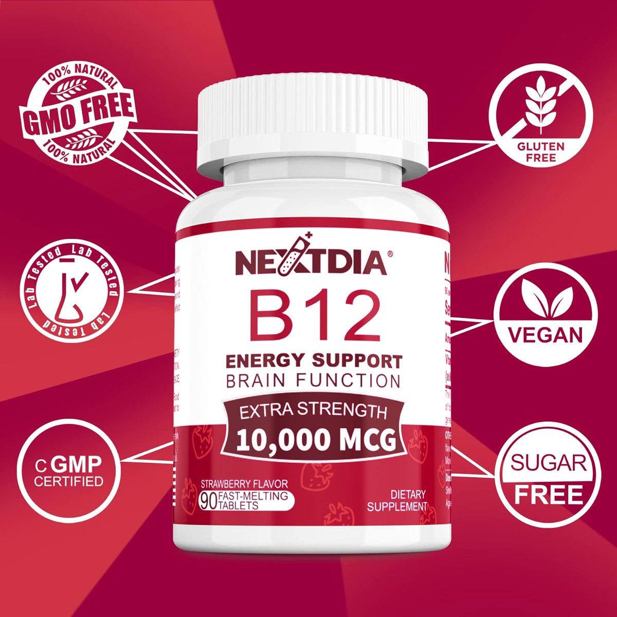 Vitamin B12 Sublingual 10000 mcg, Bioactive B12 Vitamins, Methyl B12, Methylcobalamin B12, Sugar Free Fast Dissolve Tablets, Vegan B12 Support Energy, Benefit Brain Function, Metabolism, 180 Cts
ORDER NOW 
amzn.to/3RBnpJB