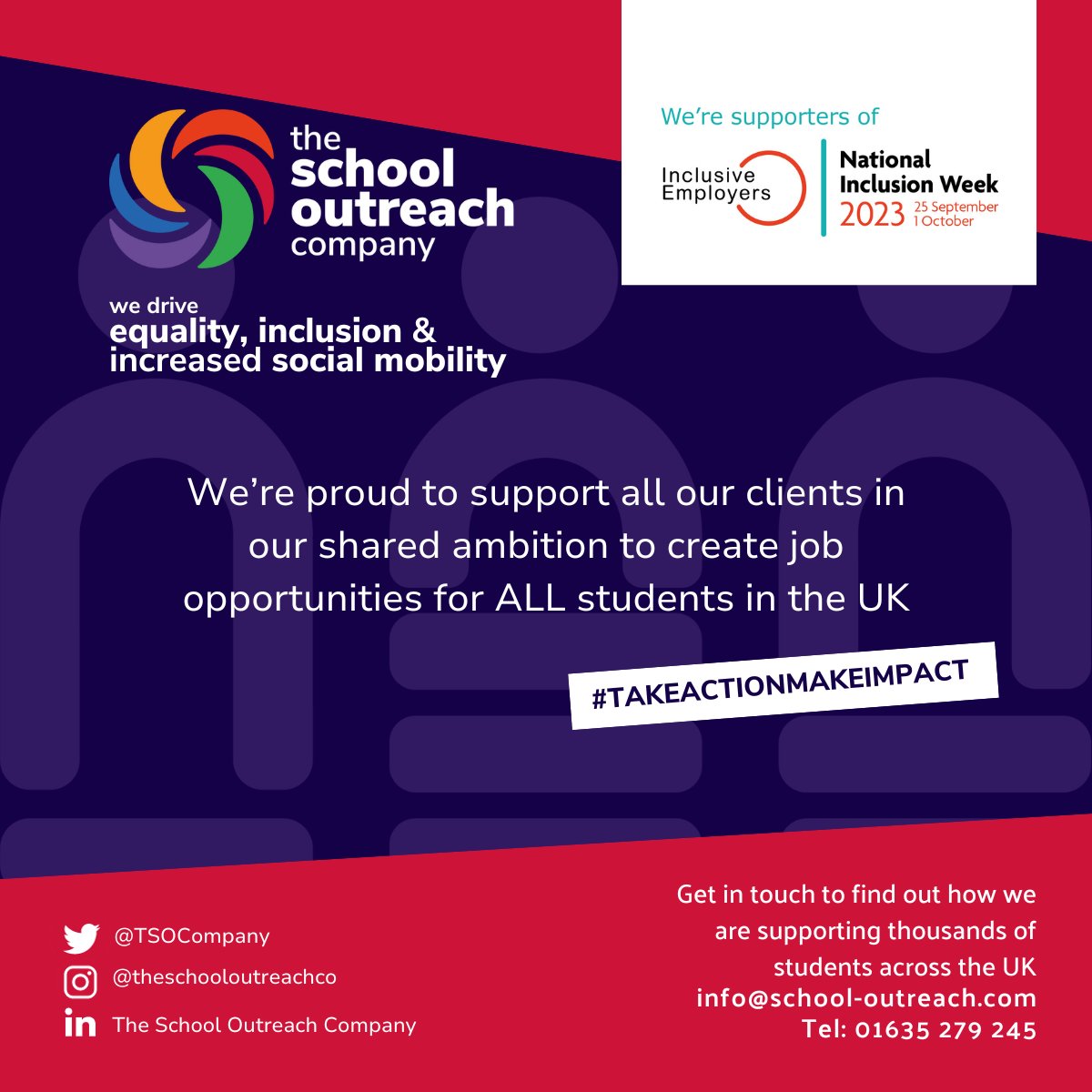 This week is National Inclusion Week! Our ongoing aim  is to create job opportunities to ALL students across the UK and we're proud to support our clients, UK schools and students in this ambition, this week and always. #TakeActionMakeImpact #schooloutreach #NationalInclusionWeek