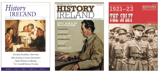 Exhibition celebrating 30 Years of History Ireland magazine covers highlighting the comprehensive and invigorating range of topics covered in the last three decades @ dlr Lexicon, Haigh Terrace, Moran Park, Dun Laoghaire, Co. Dublin #HistoryIreland #KindredLines #Congratulations