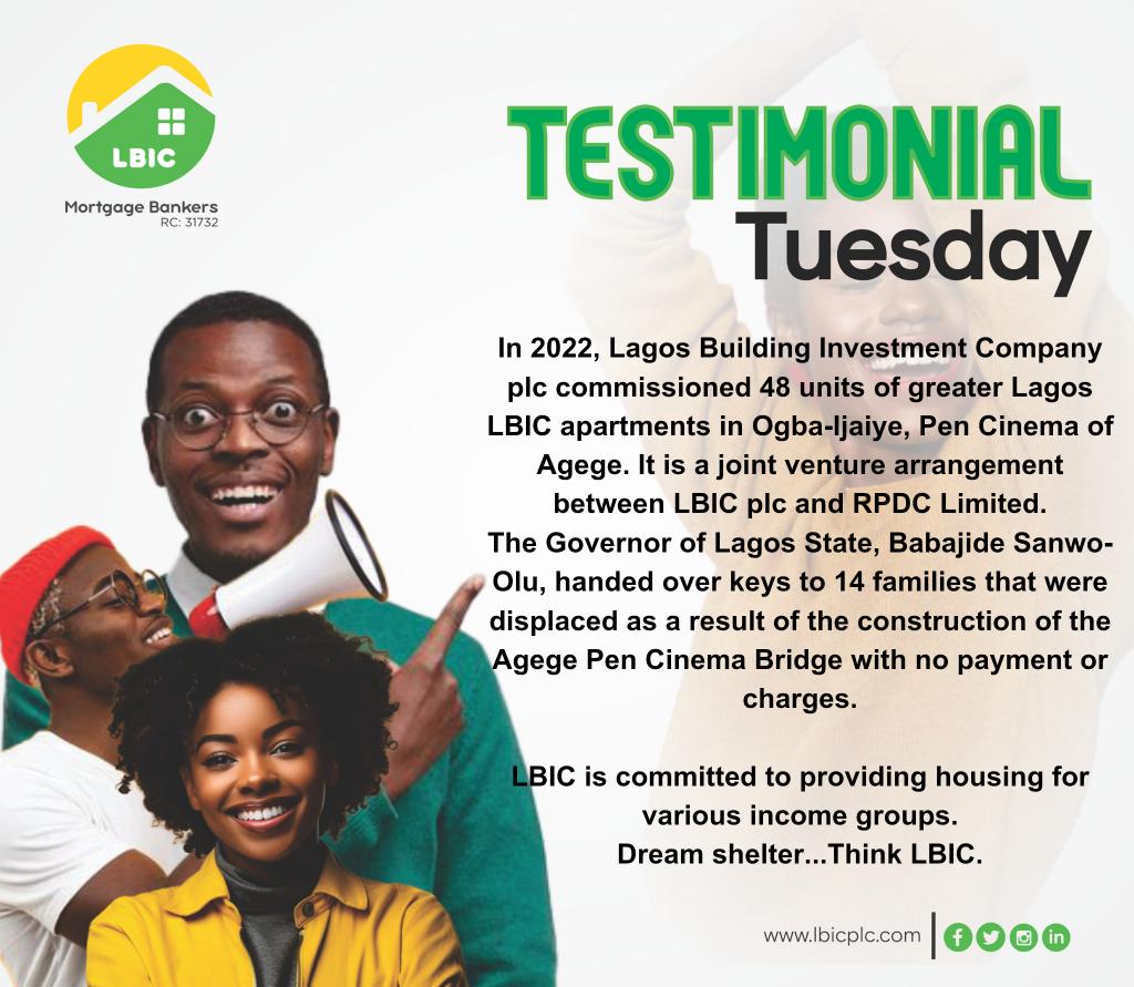 LbicPlc's tweet photo. LBIC plc is committed to providing housing for various income groups.
Dream shelter...Think LBIC.
Visit https://t.co/3ekBJuw0Cs for more information
#housingforall
#housing
#Lbic
#mortgagebanker
#mortgagebanksinlagos
#testimonialtuesday
#housinginvestment
#lagos https://t.co/nEK05itlQP