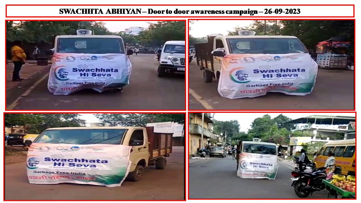 sagarcantt's tweet photo. "Swachhata Hi Seva" Activities - Door to door awareness campaign – 26-09-2023
@SpokespersonMoD
@PddeScPune
@giridhararamane
@DefenceMinIndia
@PMPIndia
@DARPG_GoI
@AjaybhattBJP4UK
@sonamley
@RakshaSampada
@adgcantts_dgde
#SHS2023
#GarbageFeeIndia https://t.co/jP2t7WvjVG