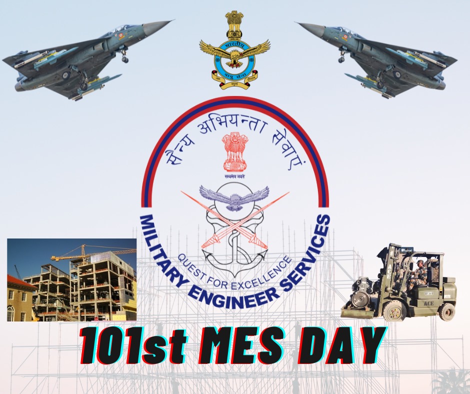 IAF_MCC's tweet photo. The CAS Air Chief Marshal VR Chaudhari and all Air Warriors of the #IAF convey their best wishes to all the personnel of the Military Engineer Services (MES) on the 101st #MES Day. https://t.co/uspP0rINSi