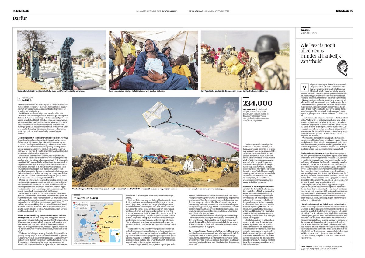 Moordpartijen, groepsverkrachtingen, massa-executies – het oude etnische conflict in Darfur is weer opgelaaid. Honderdduizenden kwamen naar Tsjaad, waar hulporganisaties overweldigd zijn. Vanaf de grens met Darfur, voor de @volkskrant met @SvenTorfinn: volkskrant.nl/kijkverder/v/2…