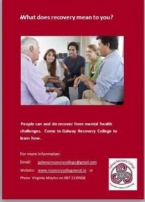 This course is running at Loughrea Family Resource Centre . Please contact galwayrecoverycollege@gmail.com or 087 2139508